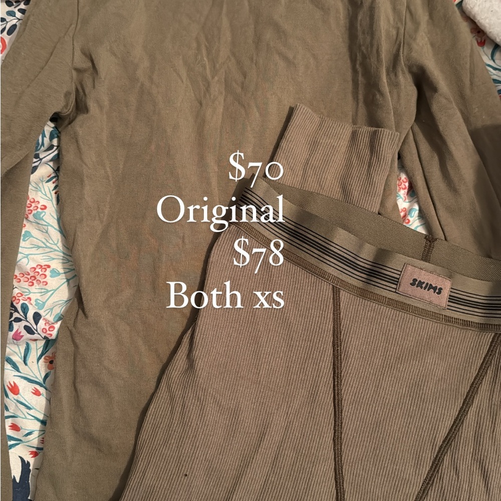 SKIMS Olive Loungewear Set XS